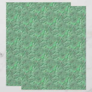 Green Daisy Flowers Nature Art Pattern Scrapbook