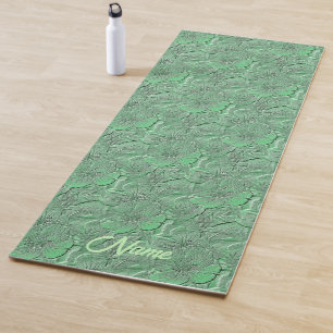Green Daisy Flowers Nature Art Personalized Yoga Mat