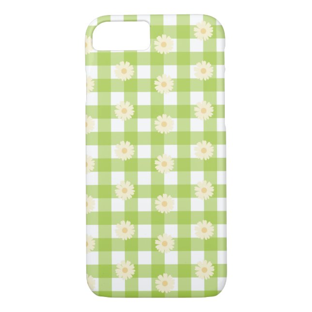 Green Daisy Gingham Pattern Case-Mate iPhone Case (Back)