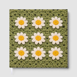 Green Daisy Granny Square Crochet Pattern Floral Guest Book
