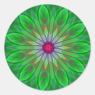 Green Daisy Mandala Flower Decal Fractal Sticker