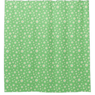 Green Daisy Shower Curtain