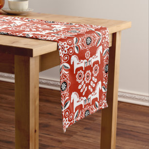 Green Dala Swedish Horse Print Medium Table Runner