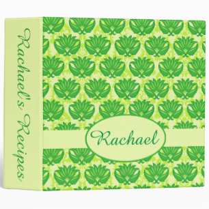 Green Damask Name Personalized Notebook Album Binder