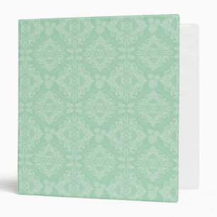 Green damask pattern binder