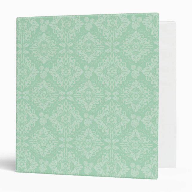 Green damask pattern binder (Front/Inside)
