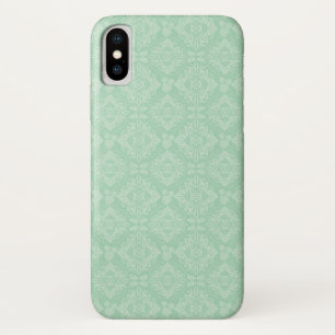 Green damask pattern iPhone x case