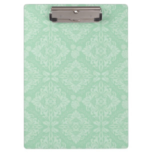 Green damask pattern clipboard