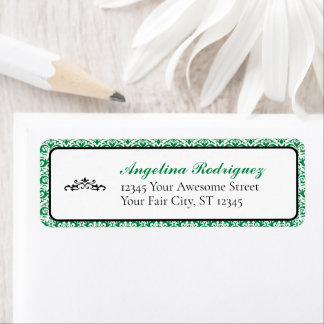 Green Damask Pattern Graduation