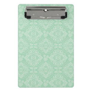 Green damask pattern mini clipboard