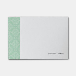 Green damask pattern post-it notes