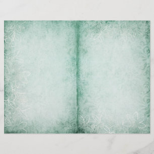 Green Damask Patterned Journal Page