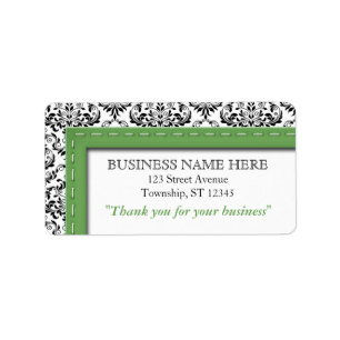 Green & Damask "Thank you for your business" Label