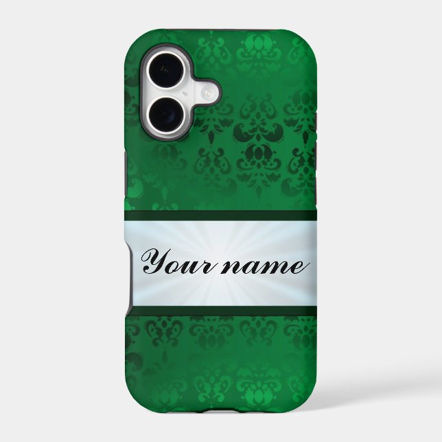 Green Damask with Ribbon (Back)