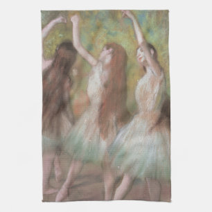 Green Dancers by Edgar Degas, Vintage Ballet Art Kitchen Towel