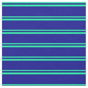 Green & Dark Blue Striped Pattern Fabric