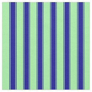 Green & Dark Blue Stripes Pattern Fabric