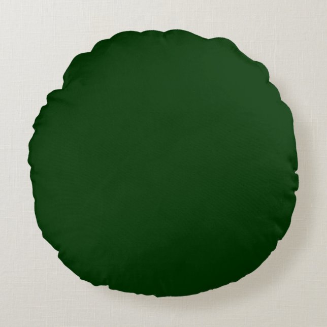 Green dark hunter kelly plain colour Custom Round Pillow (Front)