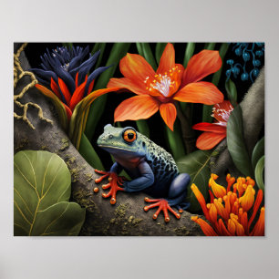 Green dart frog poster