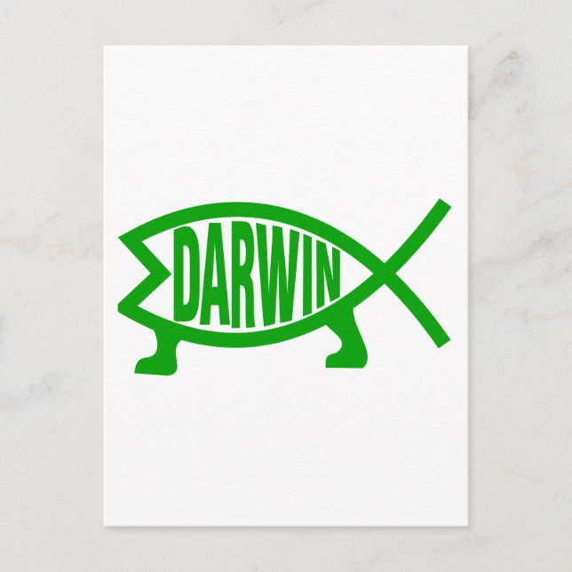 Green Darwin Fish Postcard (Front)