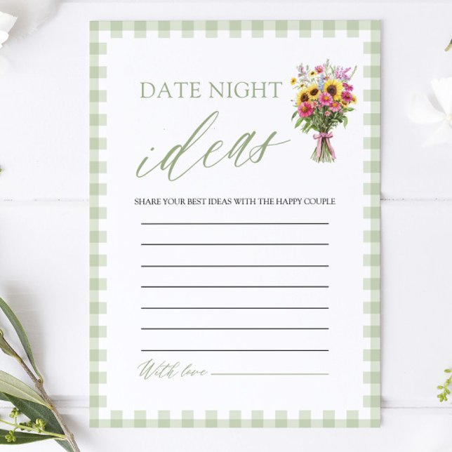 Green Date Night Ideas Bridal Shower Game  Invitation (Green Date Night Ideas Bridal Shower Game)