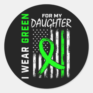 Green Daughter Cerebral Palsy Kidney Disease Aware Classic Round Sticker