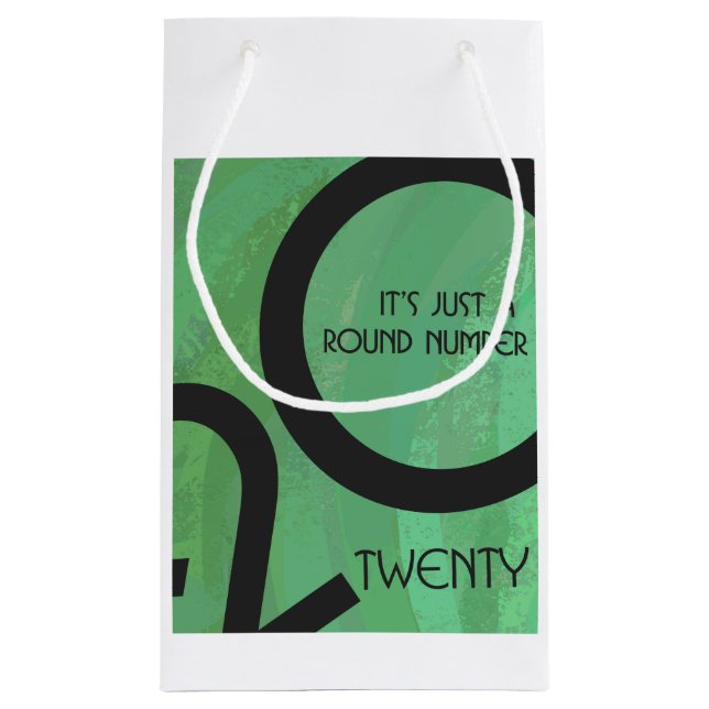 Green Decade 20th Birthday Small Gift Bag (Back)