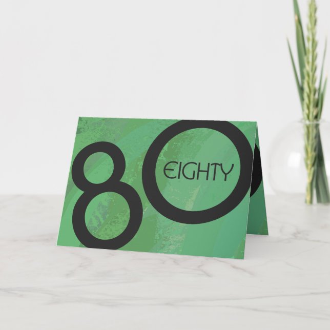 Green Decade 80th Birthday Card (Front)