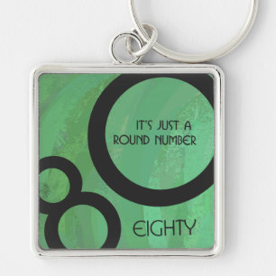 Green Decade 80th Birthday Keychain