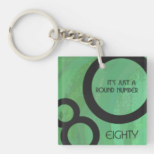 Green Decade 80th Birthday Keychain