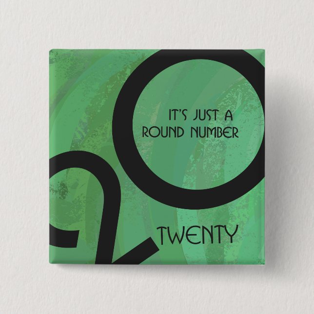 Green Decade Birthdday 2 Inch Square Button (Front)