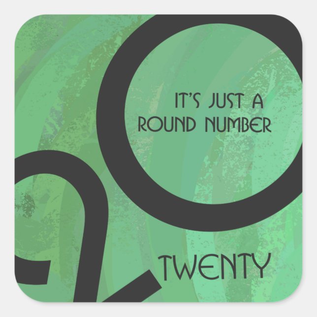 Green Decade Birthdday Square Sticker (Front)
