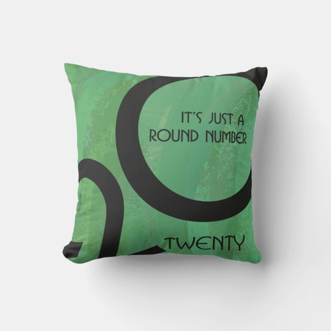 Green Decade Birthdday Throw Pillow (Front)