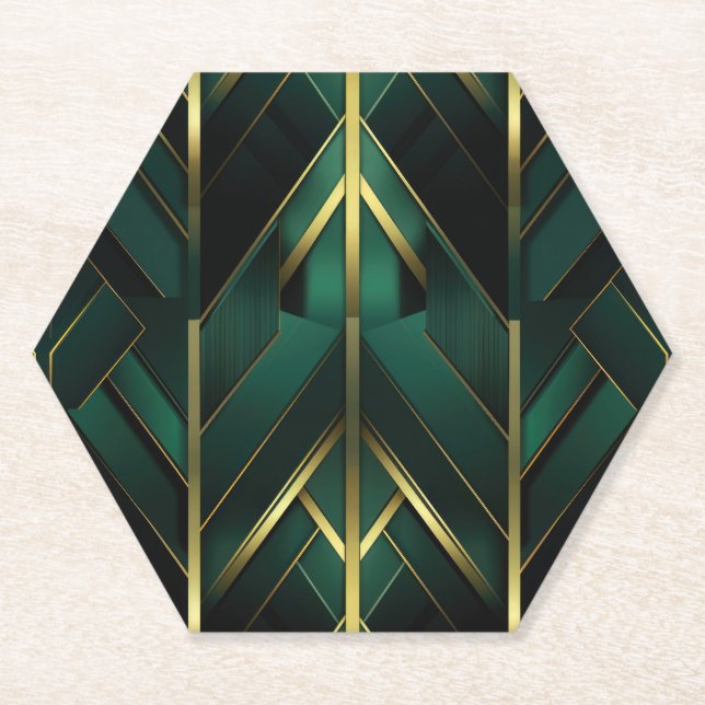 Green Deco Paper Coaster (Front)