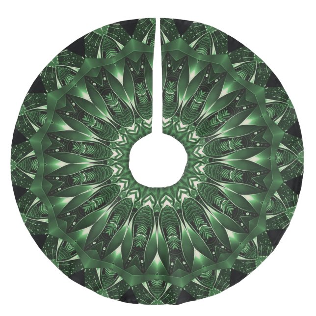 Green Decorative Christmas Tree Skirt (Front)