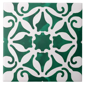 Green Decorative Mediterranean Style Tile