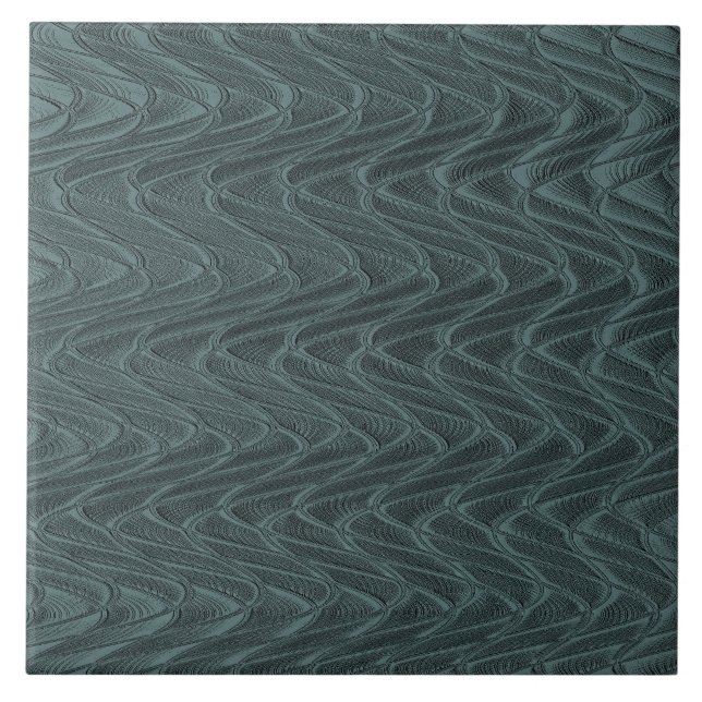 Green Decorative Wavy Ceramic Tile (Front)