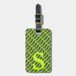 Green Deli Dill Pickle Monogram Personalized Luggage Tag