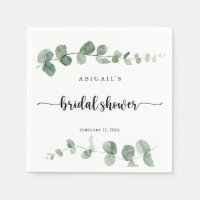 Green Delight Eucalyptus Bridal Shower Napkins