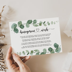 Green Delight Eucalyptus Honeymoon Wish Enclosure Card