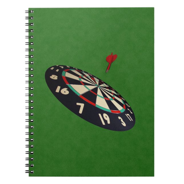 Green Denim Darts Destination Bullseye, Notebook (Front)