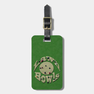 Green Denim Lawn Bowls, Luggage Tag