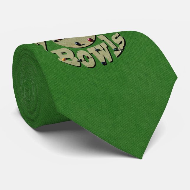 Green Denim Lawn Bowls, Neck Tie (Rolled)