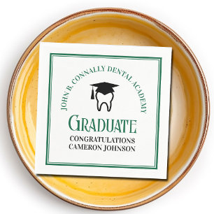Green Dental School Custom Graduation Party Napkin