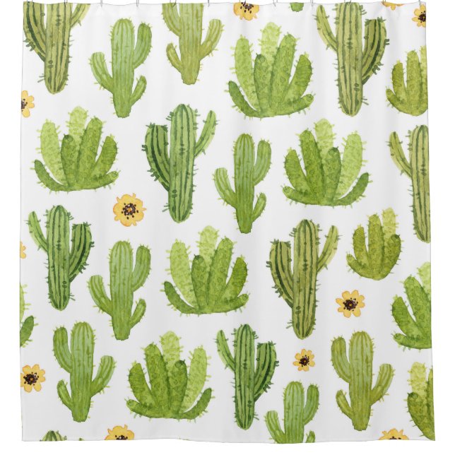 Green Desert Cactus: Watercolor Seamless (Front)