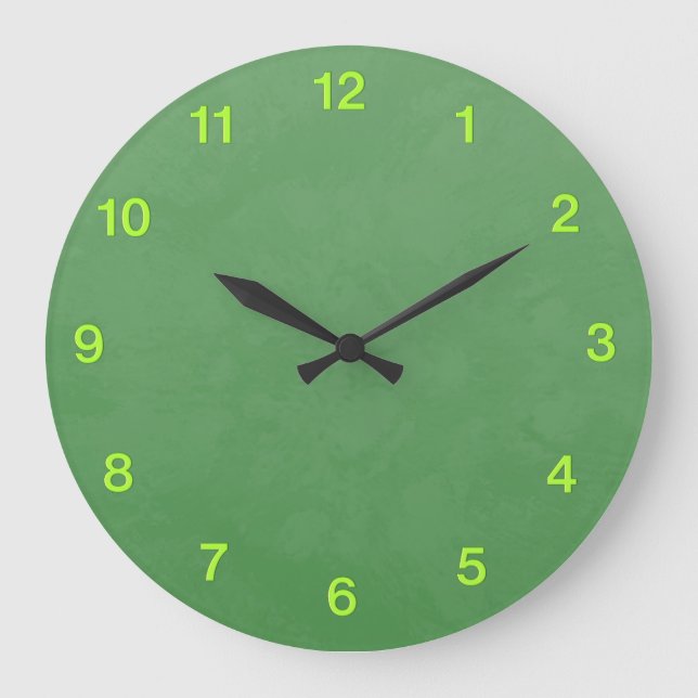 Green Design with Green Digits Wall Clock (Front)