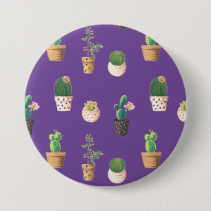 Green Dessert Succulent Cactus in Pots 3 Inch Round Button