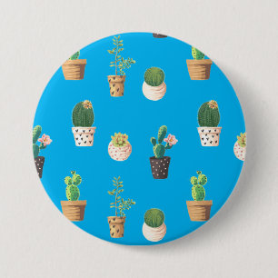 Green Dessert Succulent Cactus in Pots 3 Inch Round Button