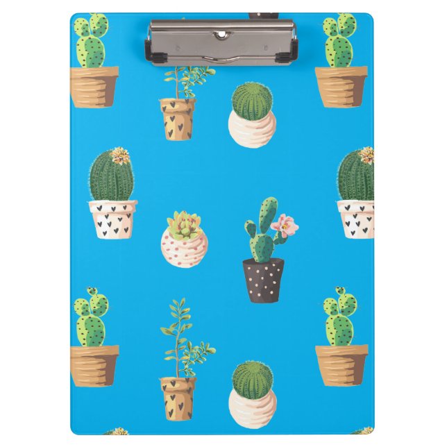 Green Dessert Succulent Cactus in Pots Clipboard (Front)
