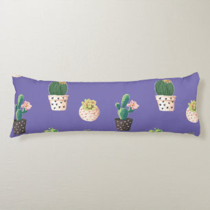 Green Dessrt Succulent Cactus in Pots Body Pillow